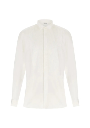 Pal Zileri pleated-bib tuxedo cotton shirt - White