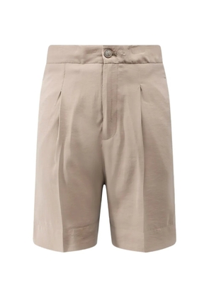 Hevo pleated high-waist tailored shorts - Neutrals