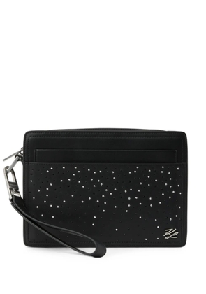 Karl Lagerfeld K/Autograph rhinestone pouch - Black