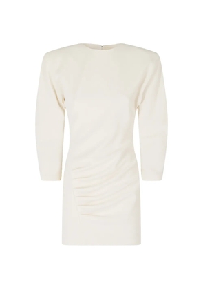 THE ANDAMANE ruched shoulder-pad mini dress - Neutrals