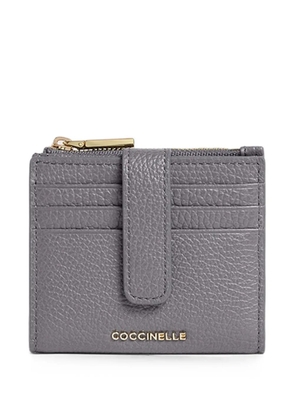 Coccinelle medium Metallic pebbled-leather wallet - Grey