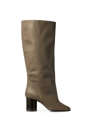 LEMAIRE crease sleeve boots in soft glossy leather - Brown