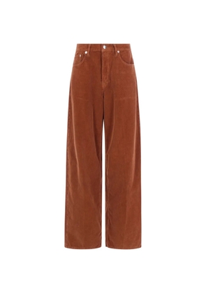 Haikure corduroy wide-leg trousers - Brown