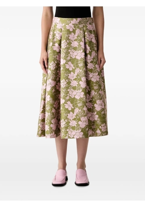 Joop! floral-print pleated midi skirt - Green