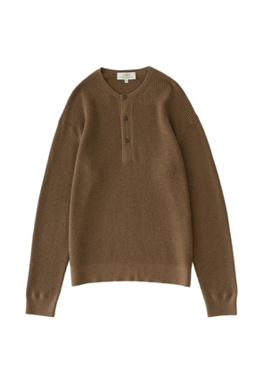 Studio Nicholson Corine waffle-knit grandad-collar sweater - Brown