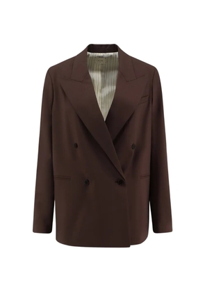 Alysi double-breasted peak-lapel blazer - Brown