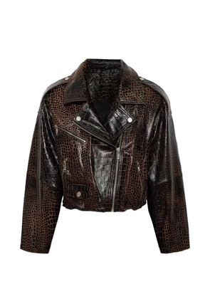Gestuz Cesi crocodile-effect jacket - Brown