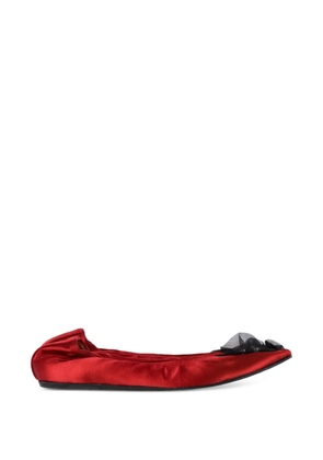 Lanvin Pre-Owned brooch-embellished ballet flats - Red
