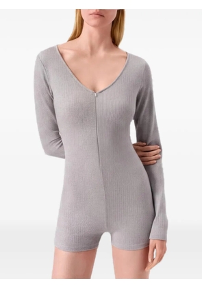 Alo Yoga ribbed long-sleeve playsuit - Grey