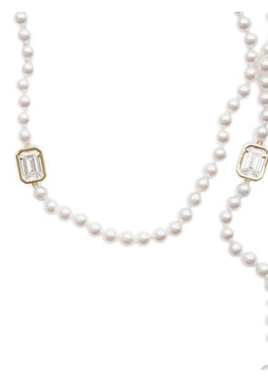 Izabel Display crystal-embellished pearl necklace - White