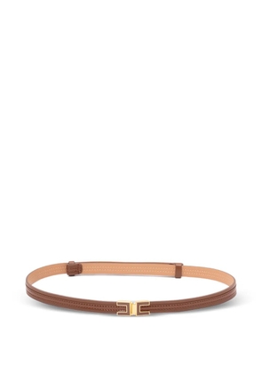 Elisabetta Franchi logo-plaque belt - Brown