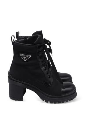 Prada Pre-Owned Re-Nylon lace-up ankle boots - Black