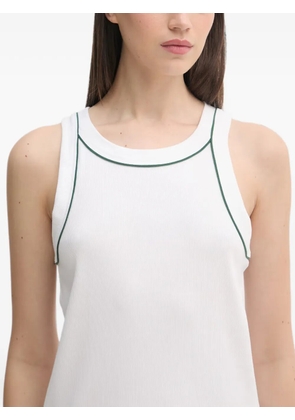 Lacoste ribbed-knit contrast-piping pajamas - White