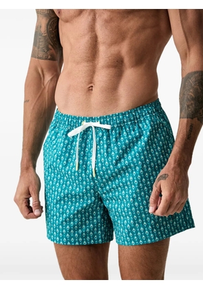 Marc O'Polo geometric-print drawstring-waist swim shorts - Green