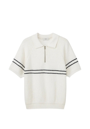 DUNST striped half-zip polo shirt - Neutrals