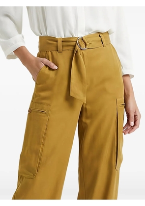 TWINSET belted high-waisted trousers - Yellow