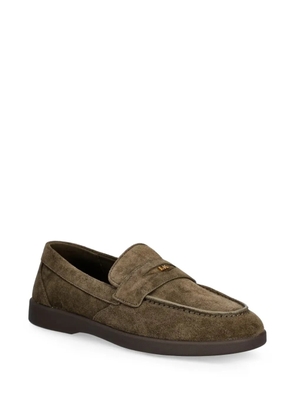 Michael Kors logo-plaque suede loafers - Brown