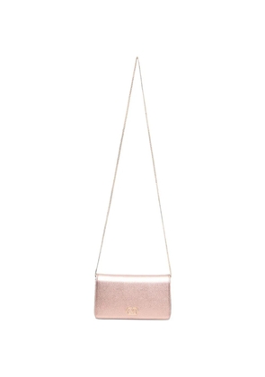 Valentino Garavani VLogo Signature grained clutch bag - Gold