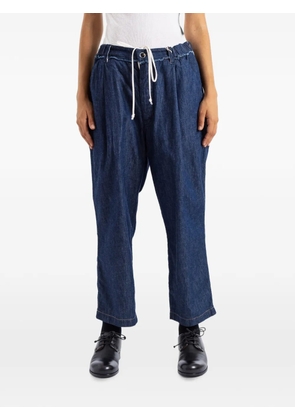 COTTLE Gurkha pleated drawstring-waist jeans - Blue