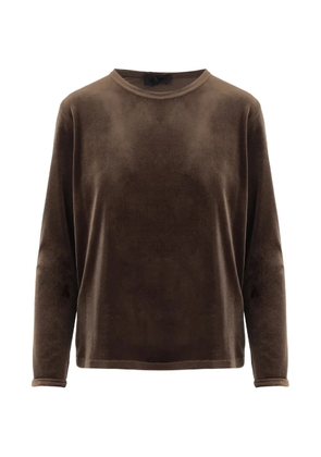 F.It velvet-effect crew-neck sweater - Brown