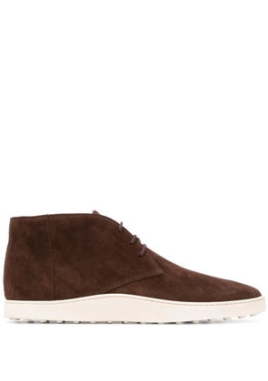 Tod's lace-up calf suede boots - Brown