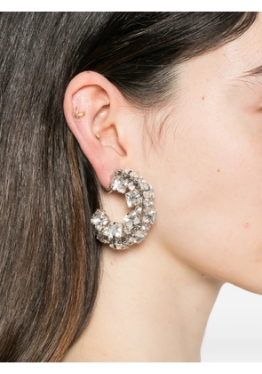 Patrizia Pepe crystal-embellished hoop earrings - Silver