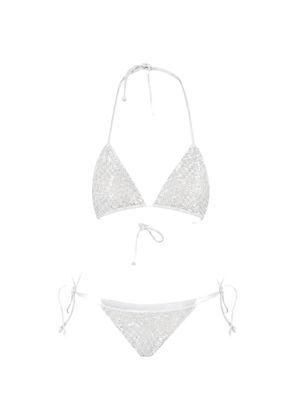 P.A.R.O.S.H. sequin-embellished tie-fastening bikini - White