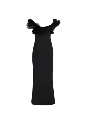 Badgley Mischka ruffled maxi dress - Black