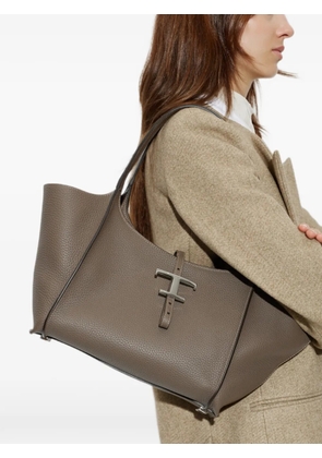 Tod's small T Timeless leather tote bag - Grey