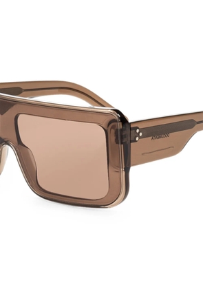 Rick Owens Documenta rectangle-frame sunglasses - Brown