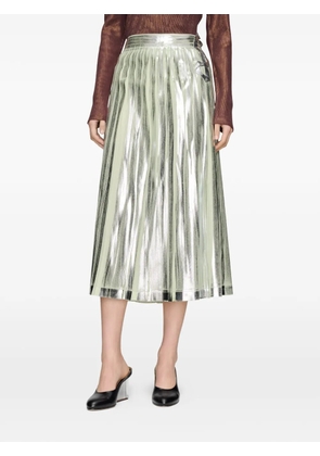 Maison Margiela foil-finish pleated skirt - Silver