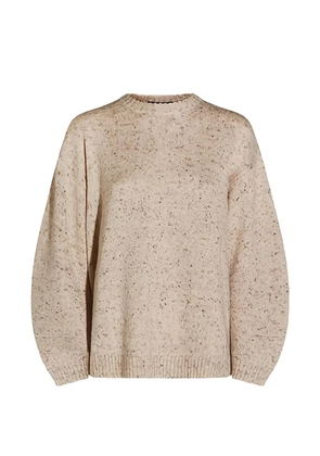 Fabiana Filippi flecked-knit crew-neck sweater - Neutrals