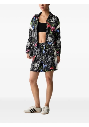 adidas x FARM Rio floral-print side-stripe shorts - Black