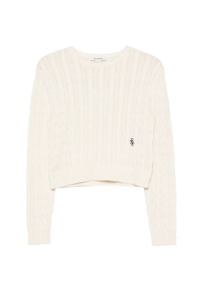 Sporty & Rich Isao cable-knit embroidered-logo sweater - Neutrals