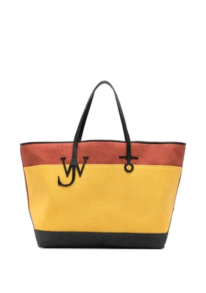 JW Anderson logo-pendant colour-block tote bag - Yellow