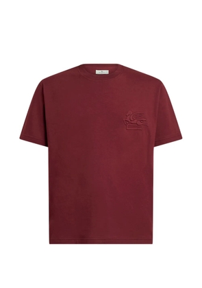 ETRO cotton jersey T-shirt with raised Pegaso logo - Red