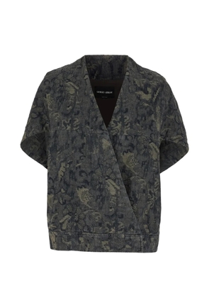 Giorgio Armani embroidered cotton jacket - Grey