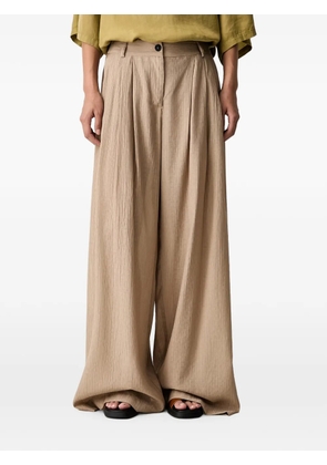 VICOLO pleated wide-leg trousers - Neutrals