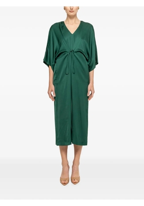 NISSA drawstring viscose midi dress - Green