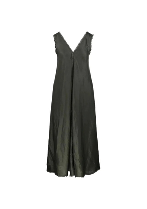 P.A.R.O.S.H. maxi frayed-edge crinkled dress - Grey