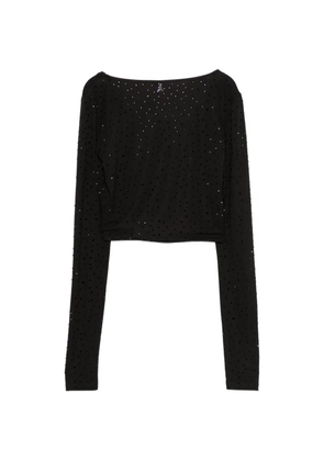 Patrizia Pepe rhinestone-embellished cropped top - Black