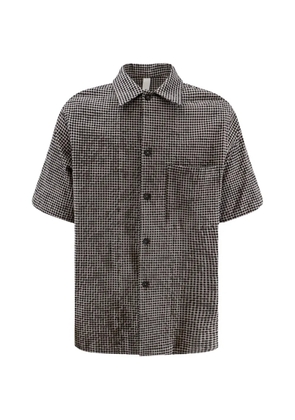 Hevo check-pattern short-sleeve shirt - Black