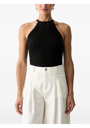 GUESS USA rhinestone-embellished ribbed top - Black