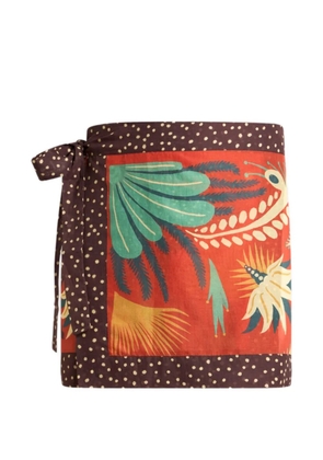 ETRO x Tabby Booth cotton cover-up mini skirt with placed print - Red