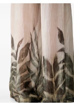 VICOLO leaf-print palazzo pants - Neutrals