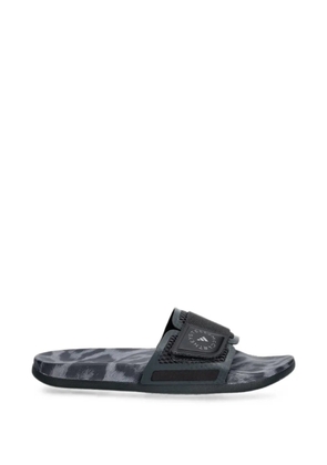 adidas by Stella McCartney leopard-print touch-strap slides - Black