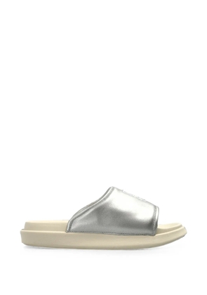 Y-3 logo-print leather sandals - Silver