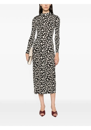 Patrizia Pepe graphic-print long-sleeve dress - Black