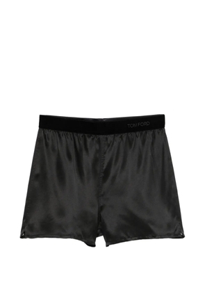 TOM FORD logo-waistband silk shorts - Black