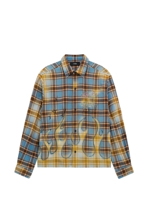 AMIRI MA Quad bleached flannel shirt - Blue